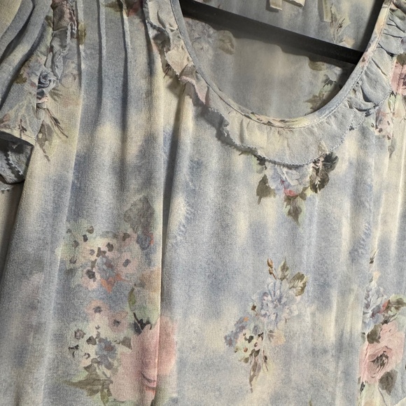 Rare LoveShackFancy Silk Dress Blue floral 0 - Picture 6 of 14